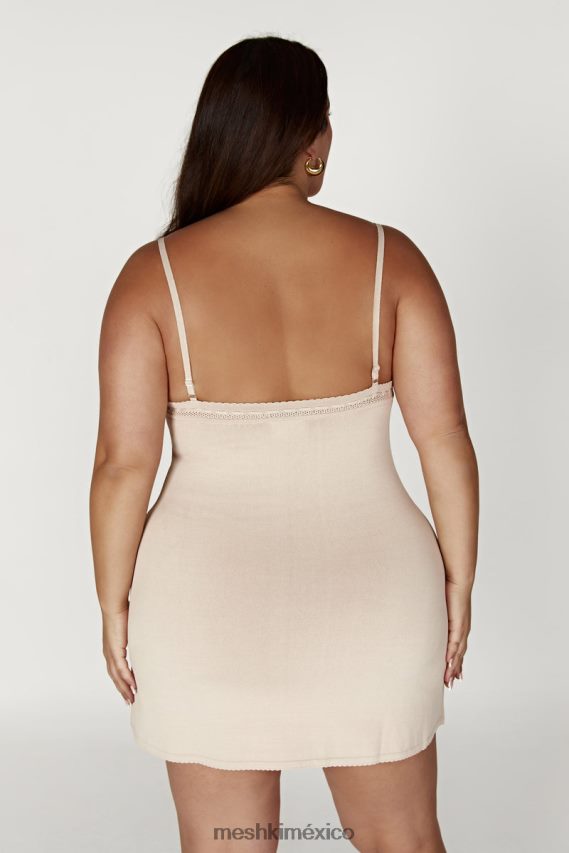 Meshki vestido corto de punto ellis pointelle hueso ropa H48F8H282