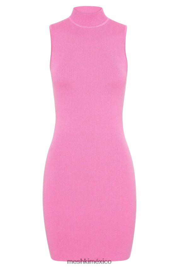 Meshki vestido corto de punto sin mangas Delia rosa chicle ropa H48F8H592
