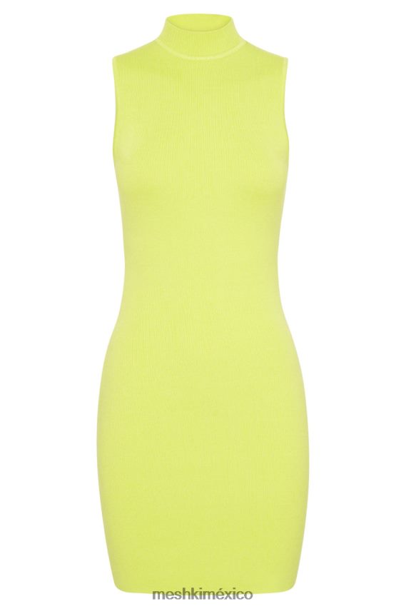 Meshki vestido corto de punto sin mangas Delia verde fresco ropa H48F8H593