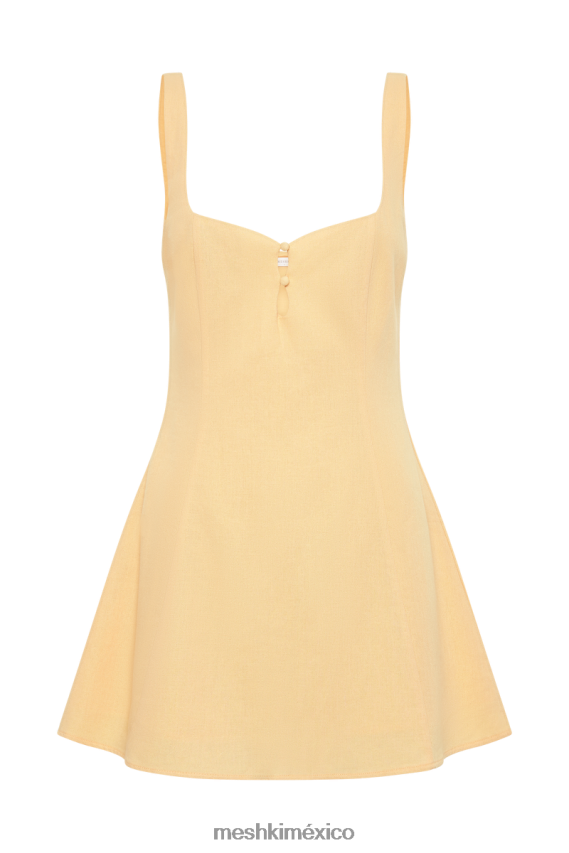 Meshki vestido corto de vuelo tandie de lino mango ropa H48F8H394