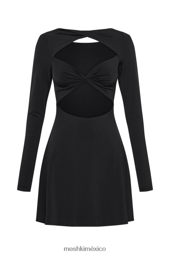 Meshki vestido corto eleanor con parte delantera retorcida negro ropa H48F8H237
