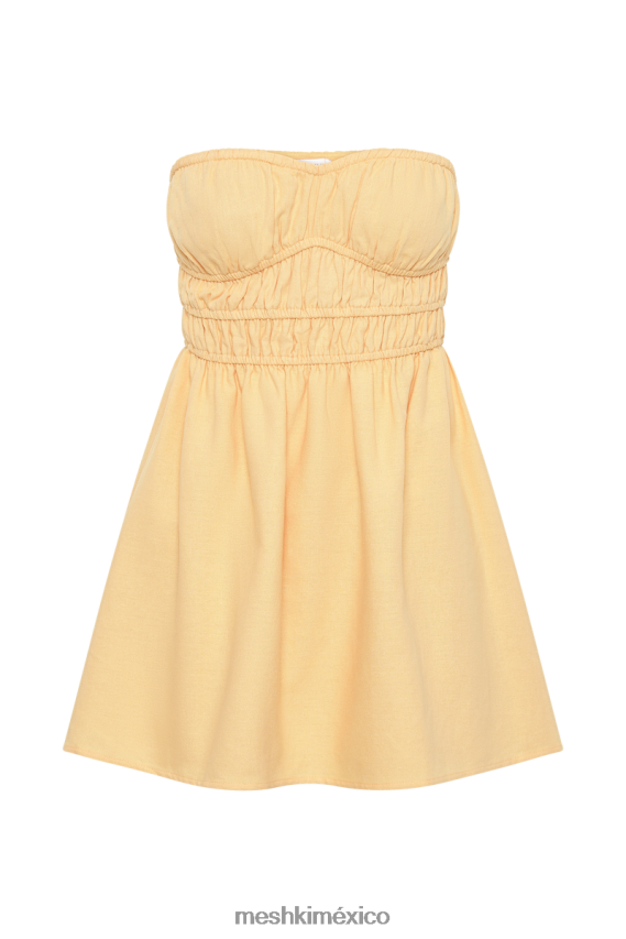 Meshki vestido corto eloise de lino sin tirantes mango ropa H48F8H364
