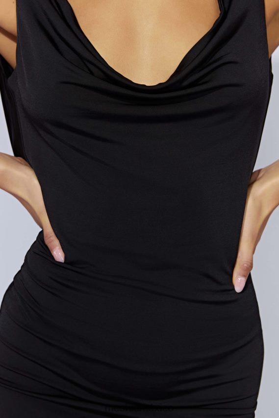 Meshki vestido corto juliette con capucha negro ropa H48F8H562