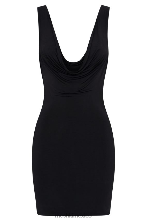 Meshki vestido corto juliette con capucha negro ropa H48F8H562