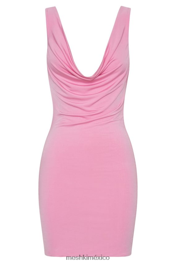 Meshki vestido corto juliette con capucha rosa chicle ropa H48F8H638