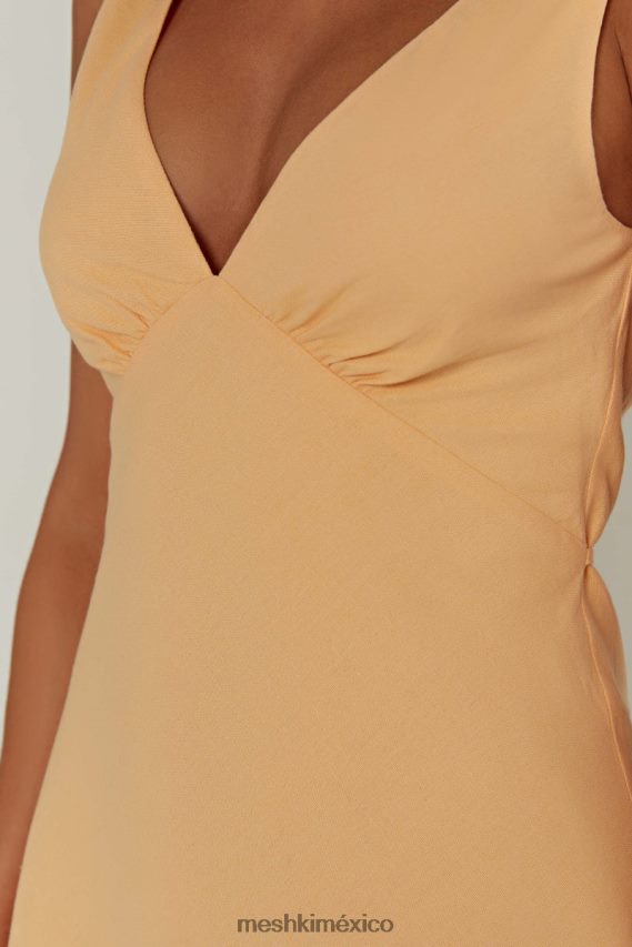 Meshki vestido corto nessa de lino mango ropa H48F8H351