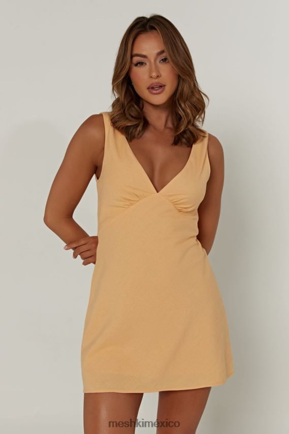 Meshki vestido corto nessa de lino mango ropa H48F8H351