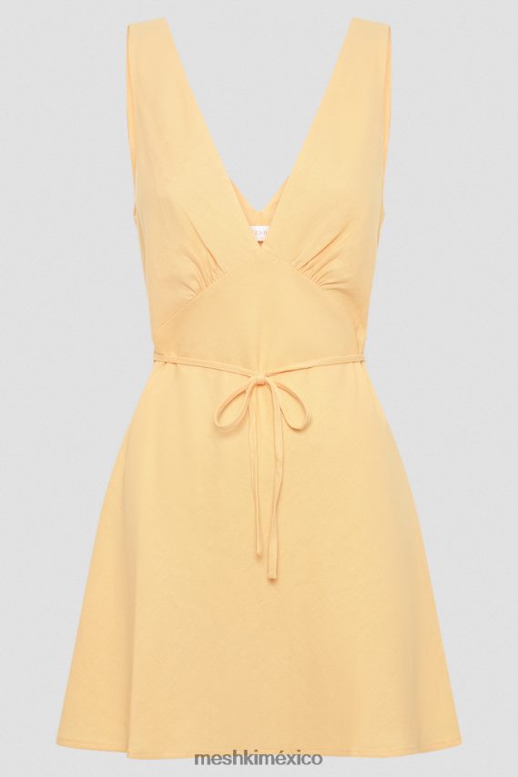 Meshki vestido corto nessa de lino mango ropa H48F8H351