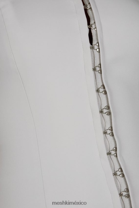 Meshki vestido corto ornella con corchetes y ojales gris ropa H48F8H746