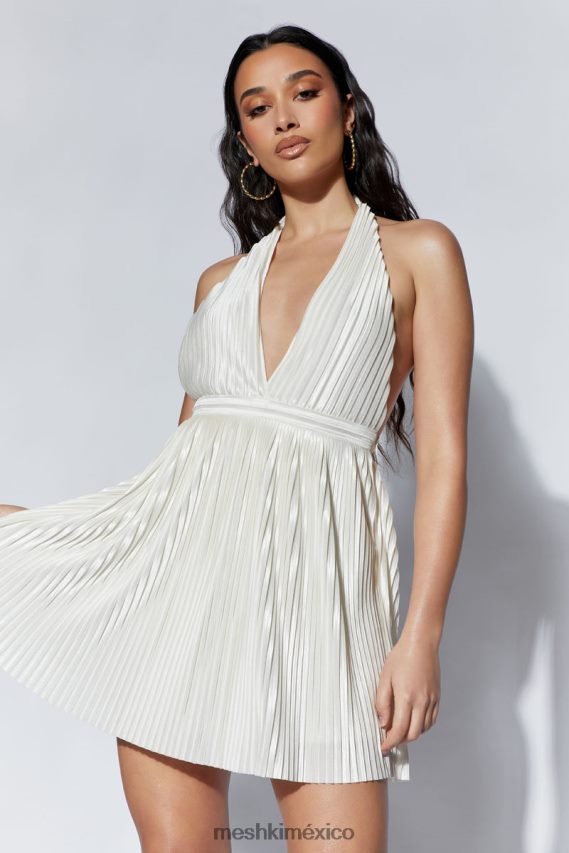 Meshki vestido corto plisado darya trigo ropa H48F8H665