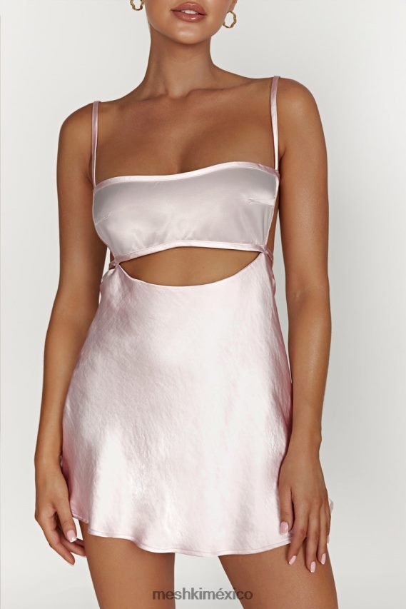 Meshki vestido corto veda de dos tonos rubor rosa ropa H48F8H614