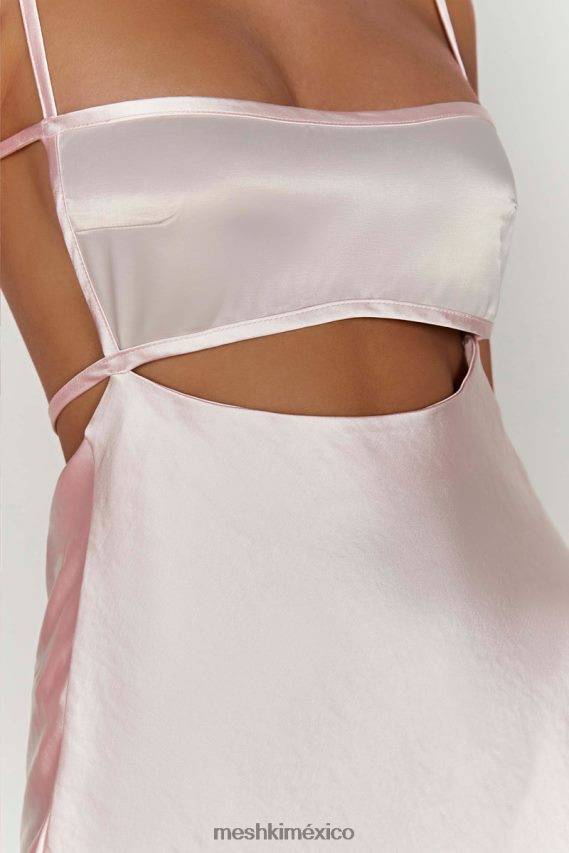 Meshki vestido corto veda de dos tonos rubor rosa ropa H48F8H614