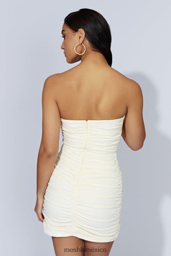 Meshki vestido corto victoria v-hardware hueso ropa H48F8H641