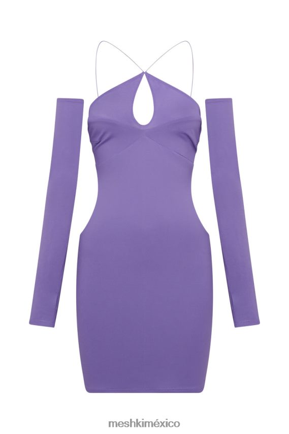 Meshki vestido maddy mini con abertura triangular púrpura ropa H48F8H716
