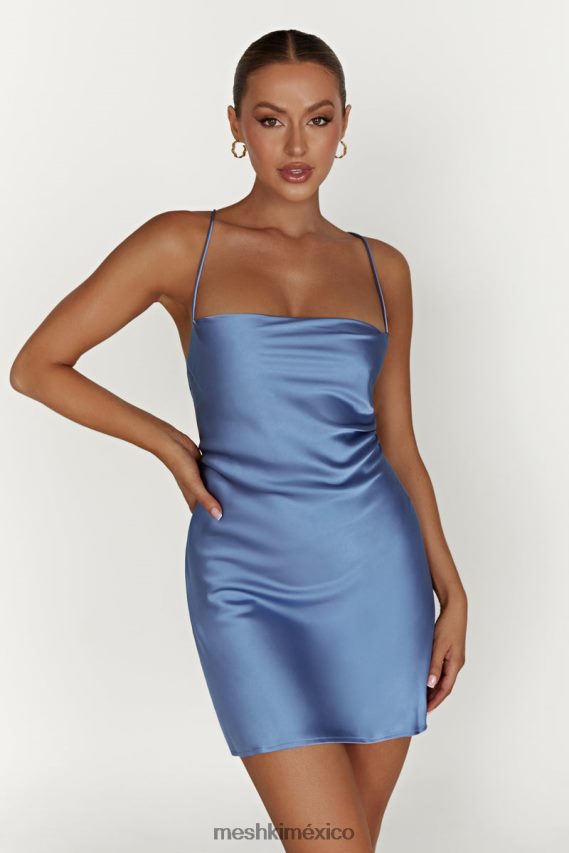 Meshki vestido mini de satén sydney azul pálido ropa H48F8H352