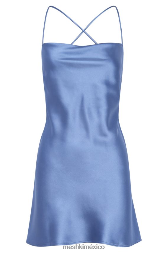 Meshki vestido mini de satén sydney azul pálido ropa H48F8H352