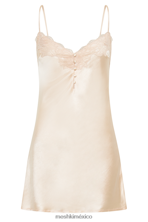 Meshki vestido vesta de satén con encaje albaricoque ropa H48F8H306