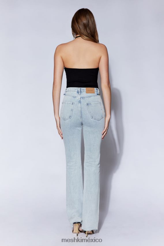 Meshki body arden de canalé con cuello halter negro ropa H48F8H979