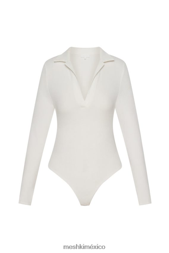 Meshki body belle de manga larga y cuello blanco ropa H48F8H950