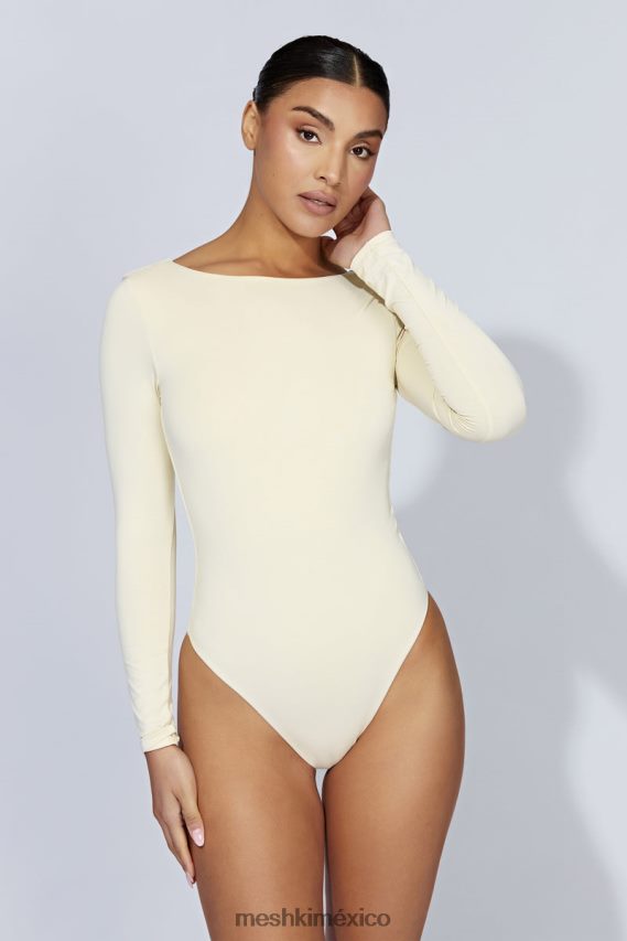 Meshki body cheyenne de manga larga con espalda escotada crema ropa H48F8H1014
