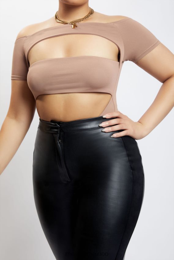 Meshki body con aberturas de breanna marrón claro ropa H48F8H1220