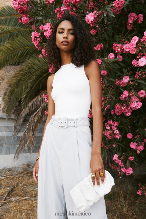 Meshki body fiona de nailon reciclado con espalda baja blanco ropa H48F8H777