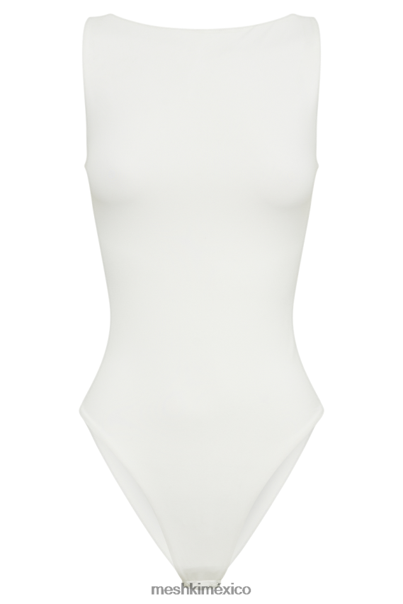 Meshki body fiona de nailon reciclado con espalda baja blanco ropa H48F8H777