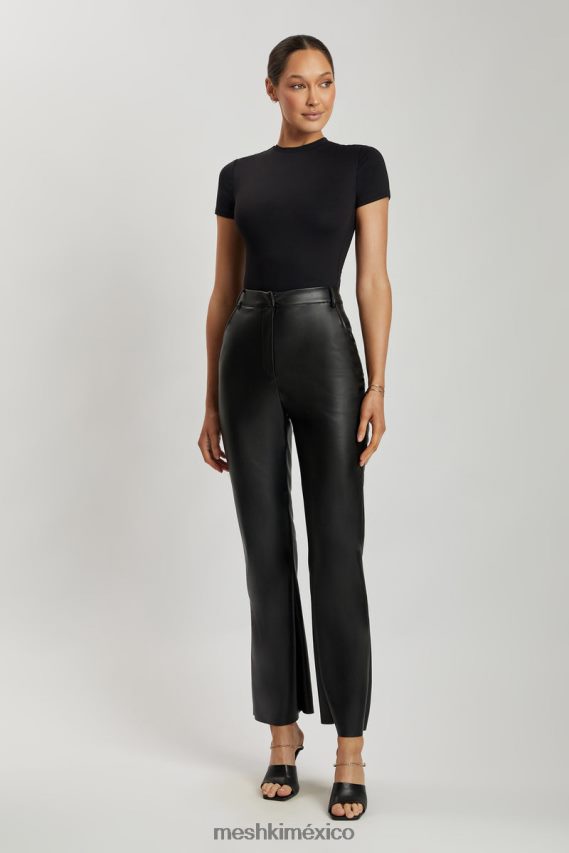 Meshki body francesca de manga corta con cuello redondo negro ropa H48F8H962