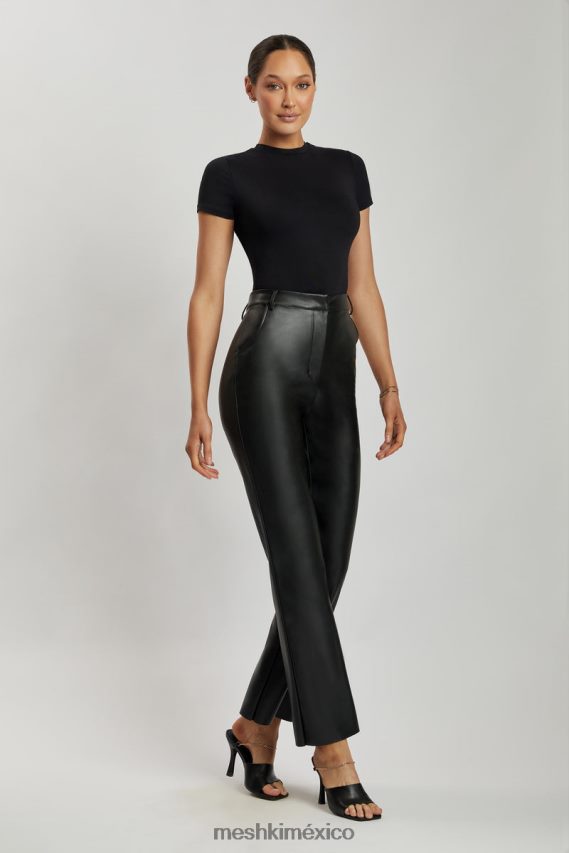 Meshki body francesca de manga corta con cuello redondo negro ropa H48F8H962