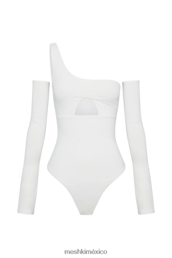 Meshki body lexi con abertura y un hombro blanco ropa H48F8H1053