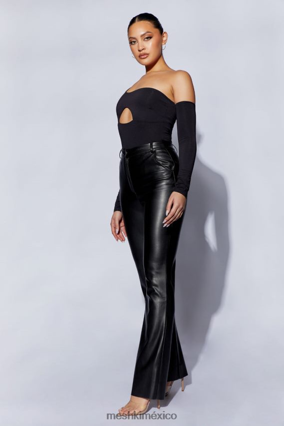 Meshki body lexi con abertura y un hombro negro ropa H48F8H1111