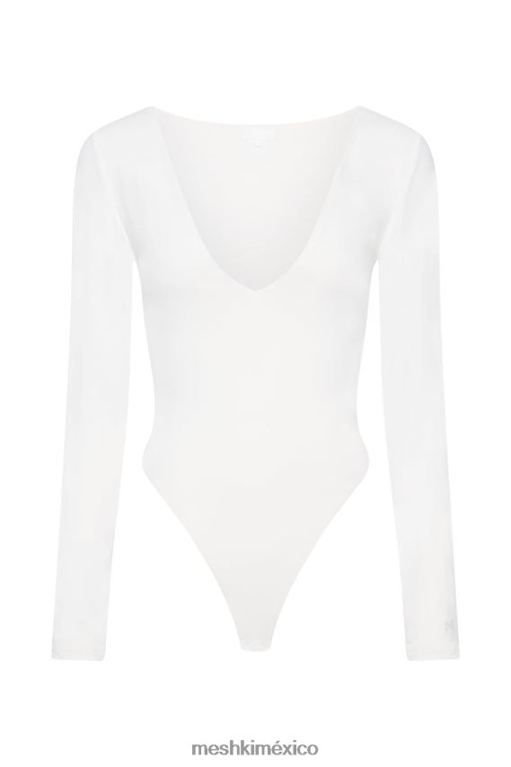 Meshki body nia de manga larga con cuello en v blanco ropa H48F8H948