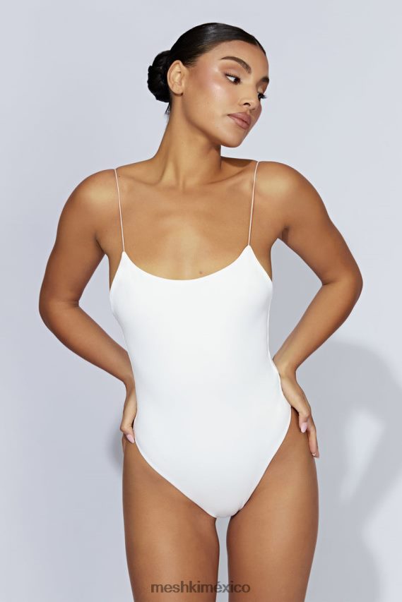 Meshki valeria body con tirantes finos y espalda escotada blanco ropa H48F8H1086