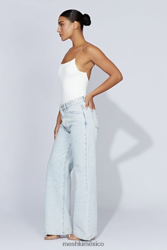 Meshki valeria body con tirantes finos y espalda escotada blanco ropa H48F8H1086