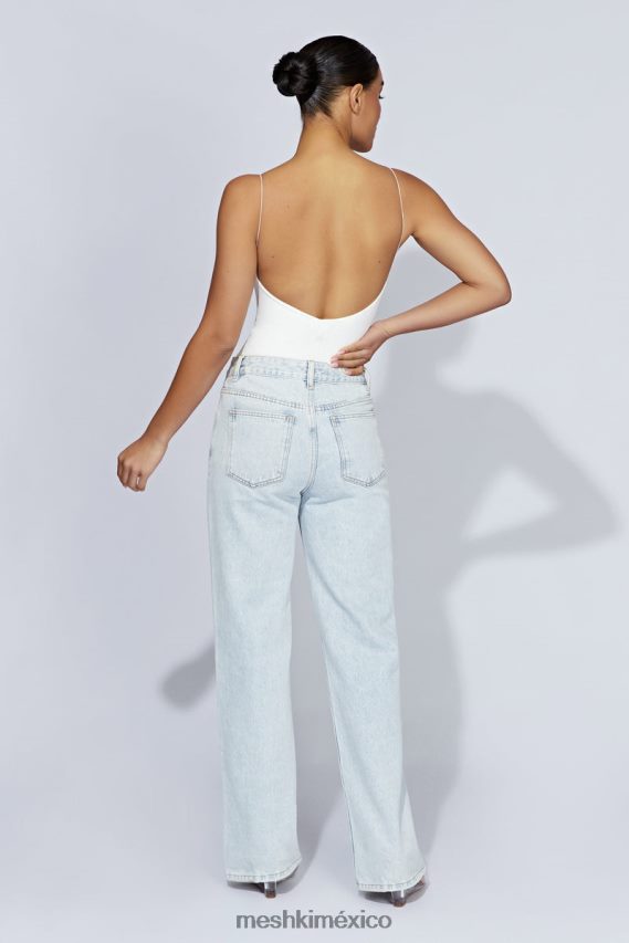 Meshki valeria body con tirantes finos y espalda escotada blanco ropa H48F8H1086