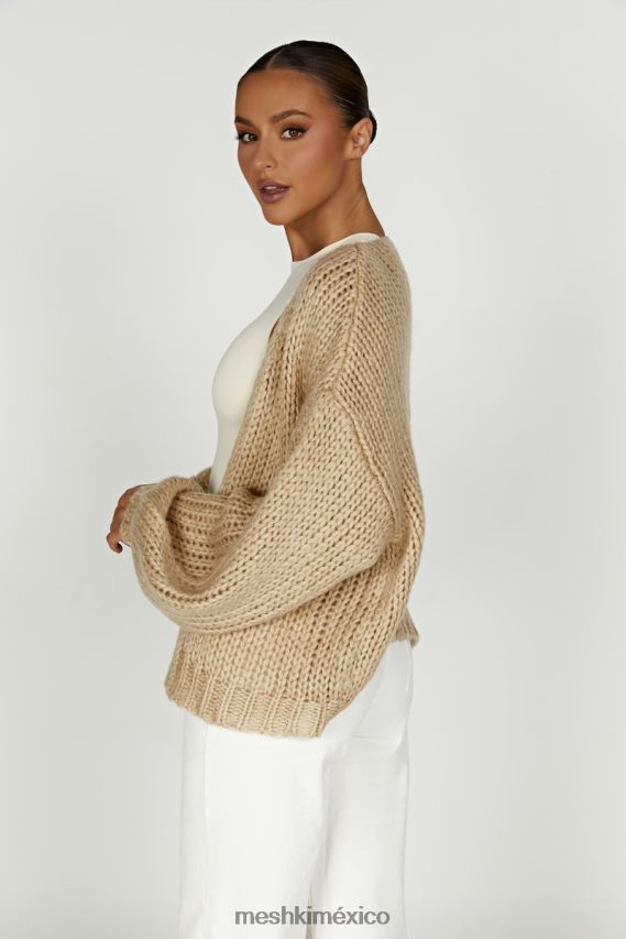 Meshki cárdigan de punto grueso irina gris pardo ropa H48F8H1627