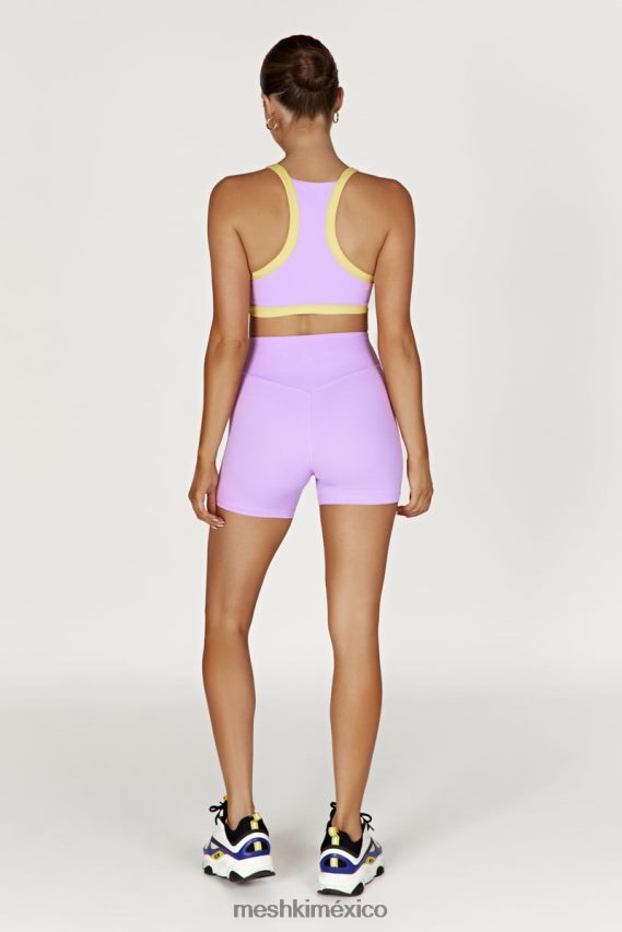 Meshki sujetador deportivo corto becca de dos tonos lila/amarillo ropa H48F8H1049