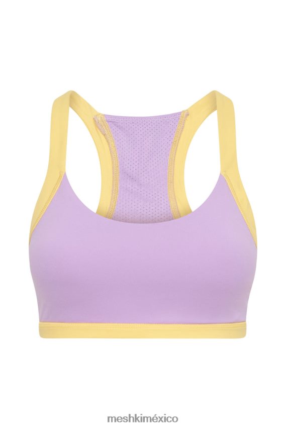 Meshki sujetador deportivo corto becca de dos tonos lila/amarillo ropa H48F8H1049