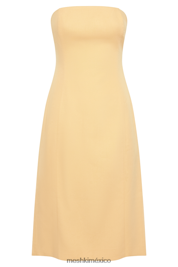 Meshki vestido midi Kyleigh de lino sin tirantes mango ropa H48F8H341