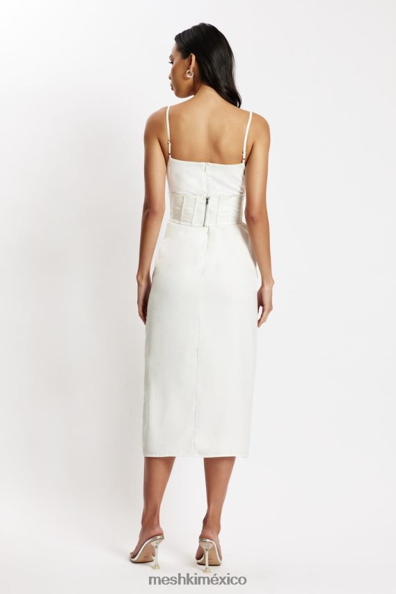 Meshki vestido midi Lucy Cowl con corsé blanco ropa H48F8H517