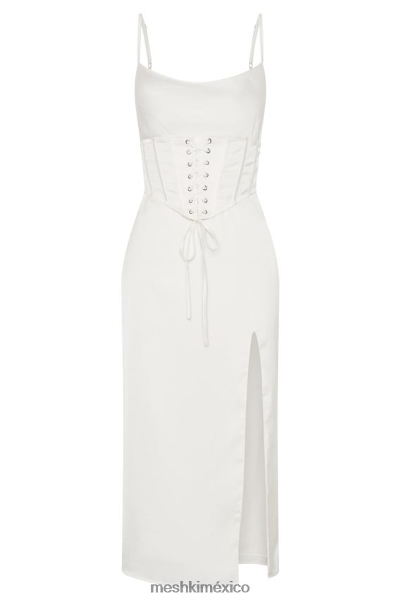 Meshki vestido midi Lucy Cowl con corsé blanco ropa H48F8H517