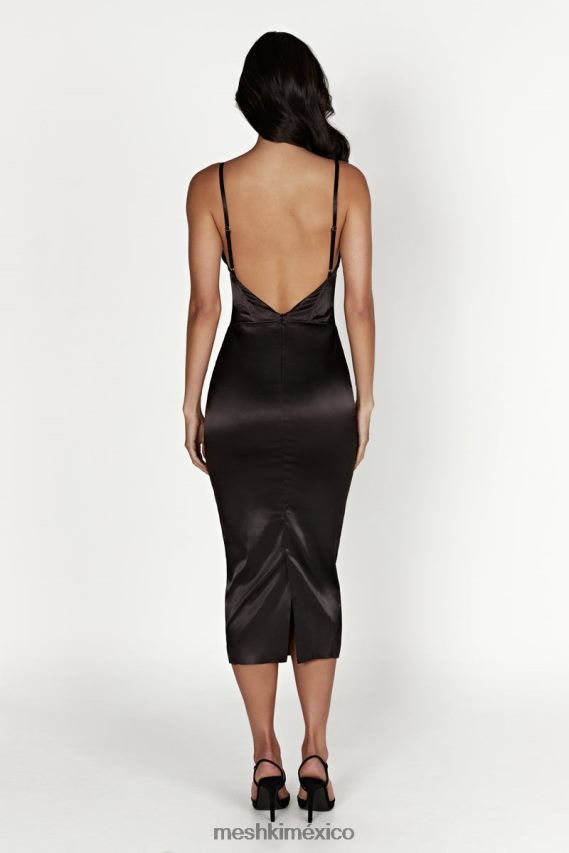 Meshki vestido midi con corsé brie negro ropa H48F8H644