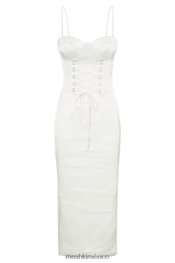 Meshki vestido midi con corsé camelia Marfil ropa H48F8H594
