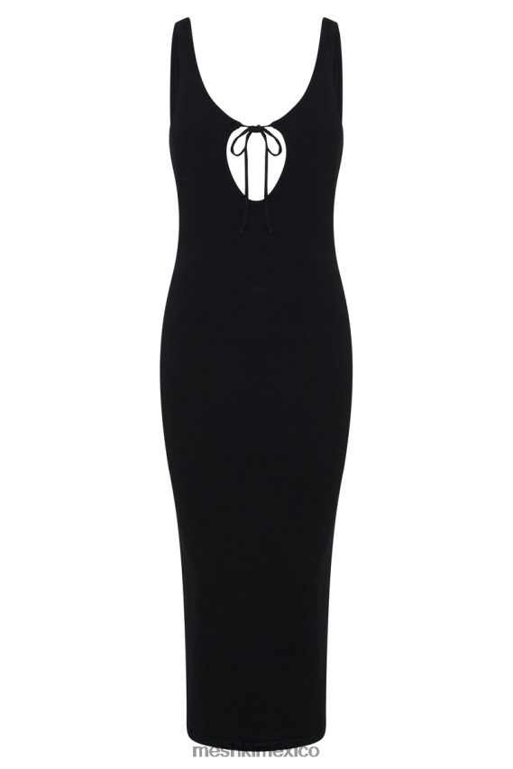 Meshki vestido midi de punto con aberturas nola negro ropa H48F8H649