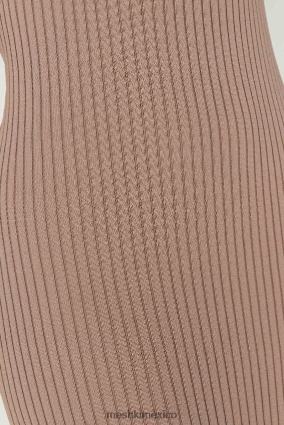 Meshki vestido midi de punto con espalda descubierta Avalon gris pardo ropa H48F8H350