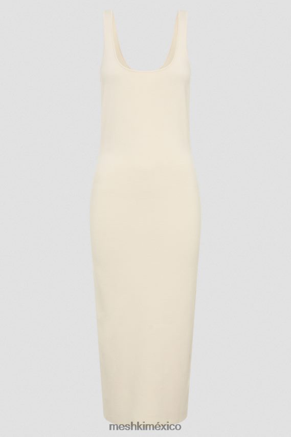 Meshki vestido midi de punto con espalda descubierta janie crema ropa H48F8H291