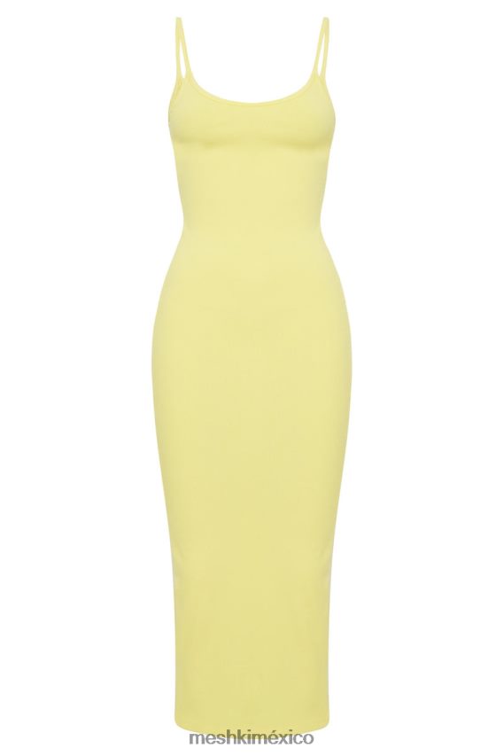 Meshki vestido midi de tirantes de canalé alexis amarillo ropa H48F8H526