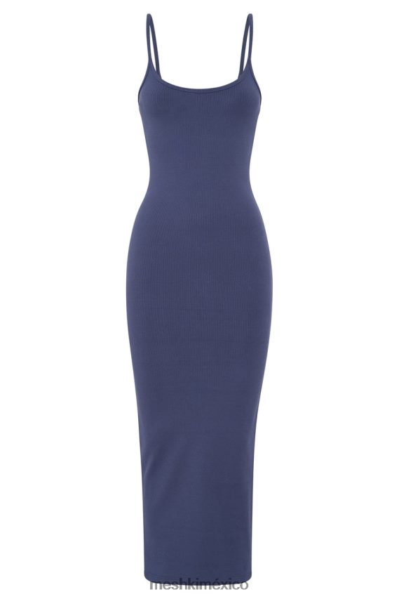 Meshki vestido midi de tirantes de canalé alexis azul marino de medianoche ropa H48F8H331