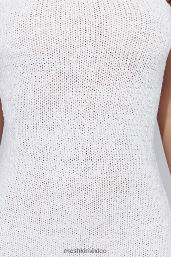 Meshki vestido midi friya sin tirantes con hilo de cinta blanco ropa H48F8H621