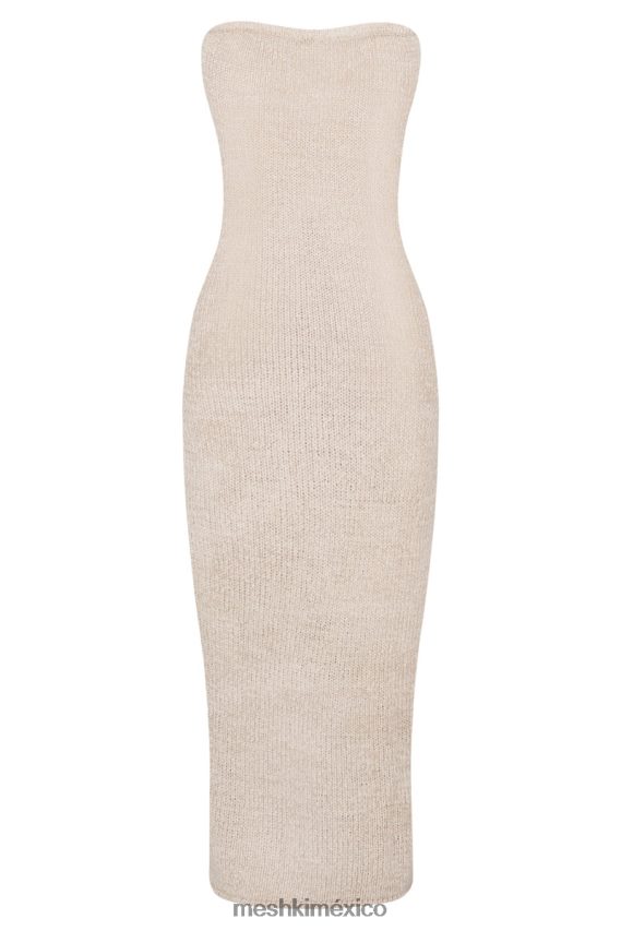 Meshki vestido midi friya sin tirantes con hilo de cinta trigo ropa H48F8H566